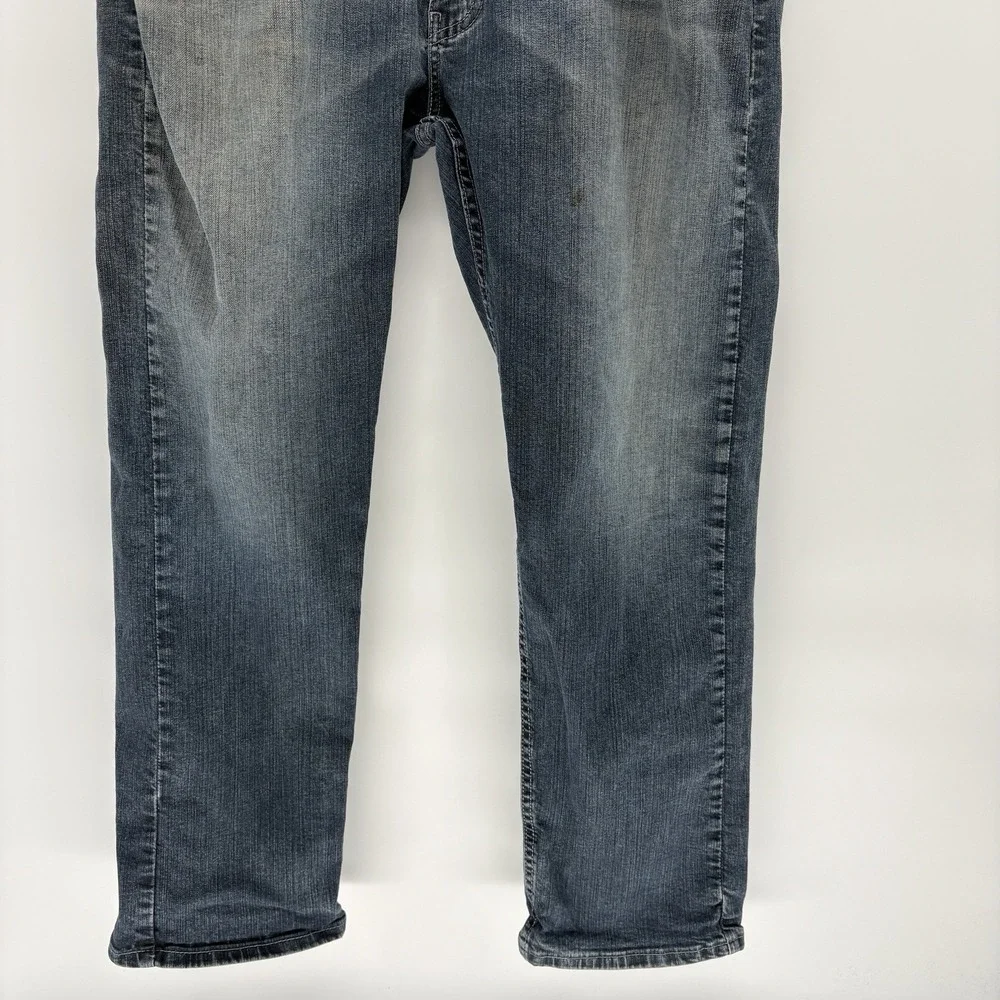 Men's Levi's 505 Straight Leg Dark Wash Blue Denim Jeans Size 38X28.5